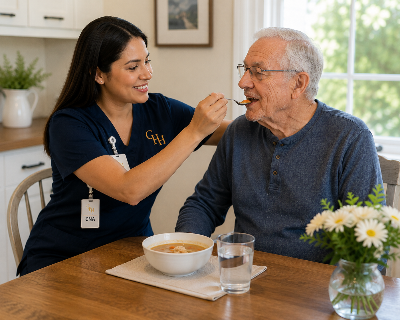 Personal care Pittsburgh caregiver helping a senior with daily support